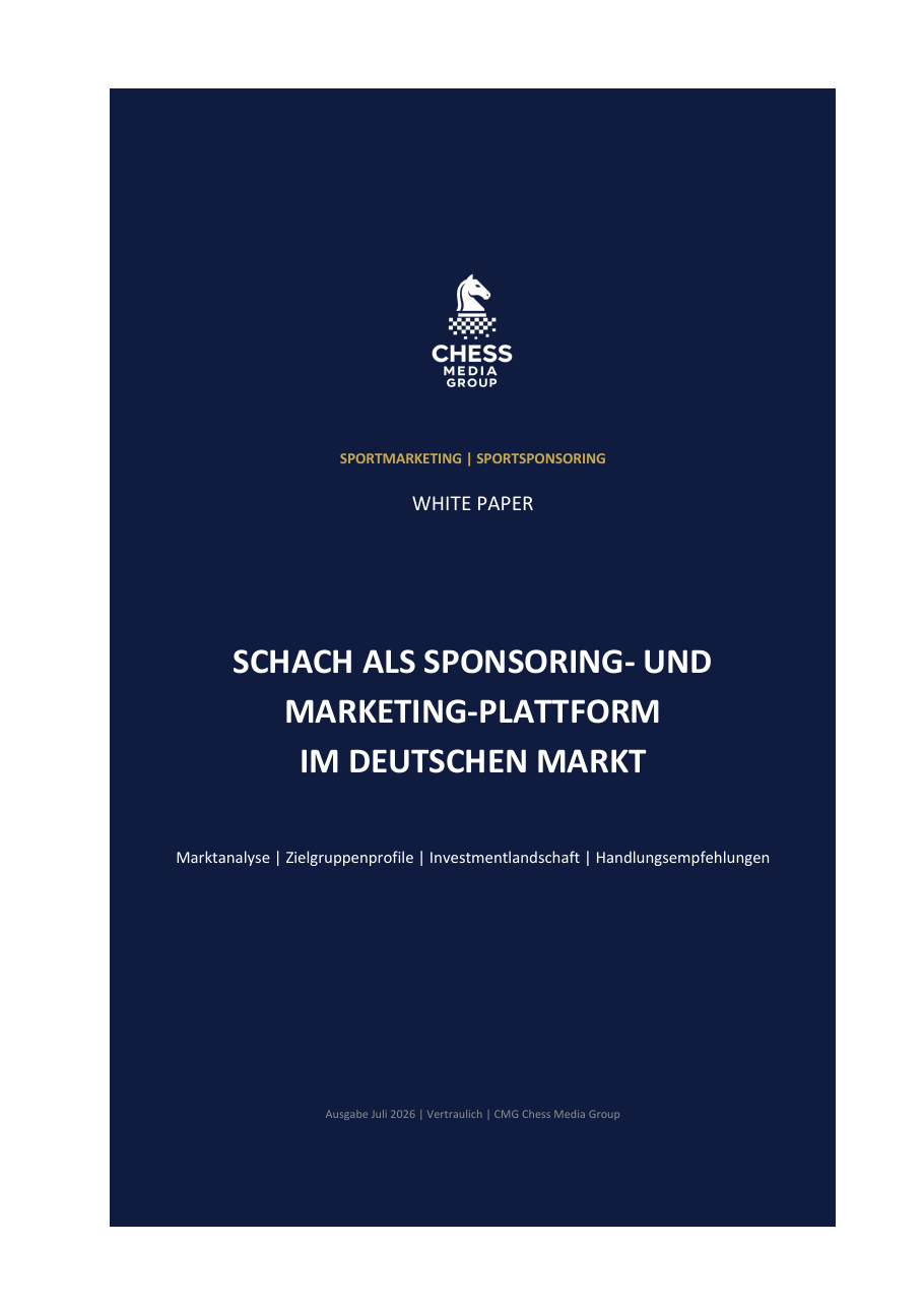Cover des White Papers: Schach als Sponsoring- und Marketing-Plattform im deutschen Markt